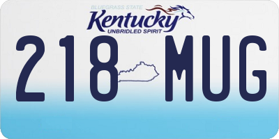 KY license plate 218MUG