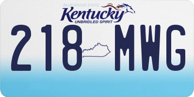 KY license plate 218MWG