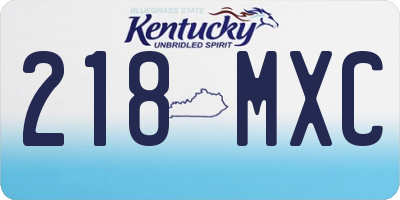 KY license plate 218MXC