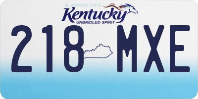 KY license plate 218MXE