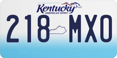 KY license plate 218MXO
