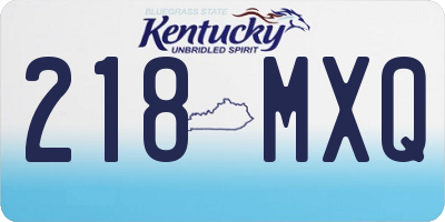 KY license plate 218MXQ