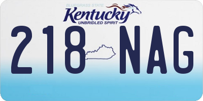 KY license plate 218NAG