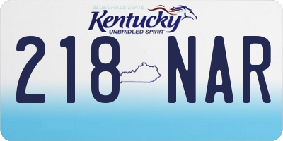 KY license plate 218NAR