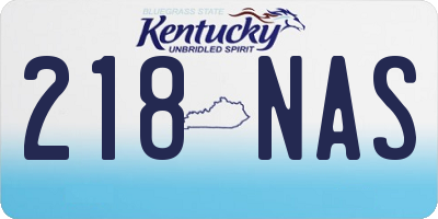 KY license plate 218NAS