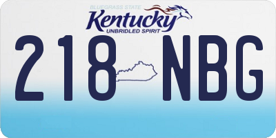 KY license plate 218NBG
