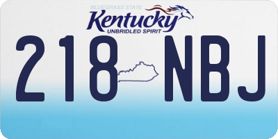 KY license plate 218NBJ