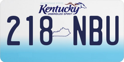 KY license plate 218NBU