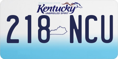KY license plate 218NCU