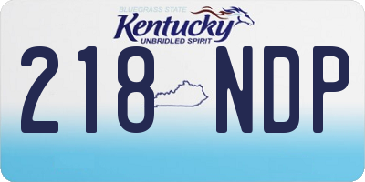 KY license plate 218NDP