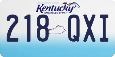 KY license plate 218QXI