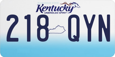 KY license plate 218QYN