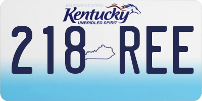KY license plate 218REE
