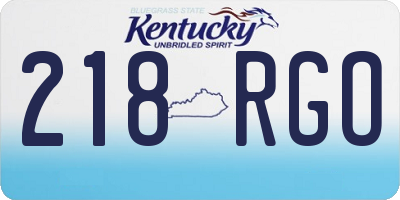 KY license plate 218RGO