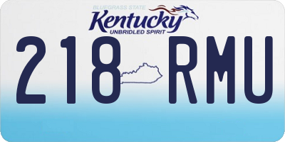 KY license plate 218RMU