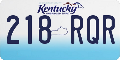 KY license plate 218RQR