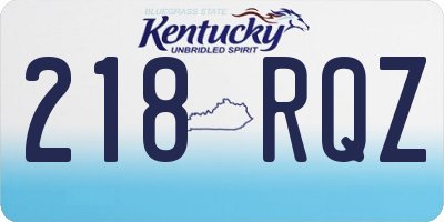 KY license plate 218RQZ