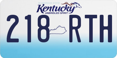 KY license plate 218RTH