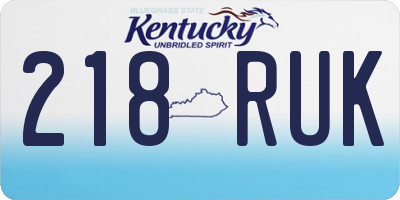 KY license plate 218RUK