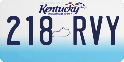 KY license plate 218RVY
