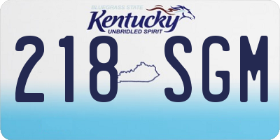 KY license plate 218SGM