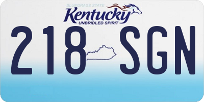 KY license plate 218SGN