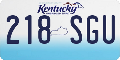 KY license plate 218SGU