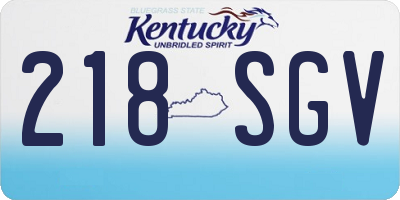 KY license plate 218SGV