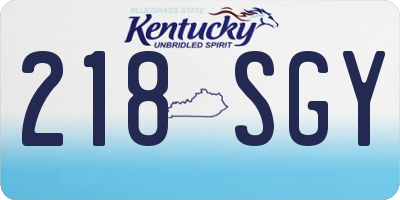 KY license plate 218SGY