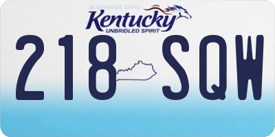 KY license plate 218SQW