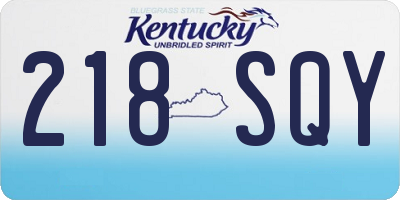 KY license plate 218SQY
