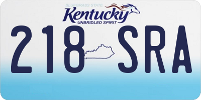 KY license plate 218SRA