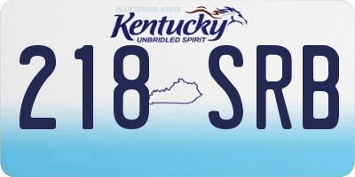 KY license plate 218SRB