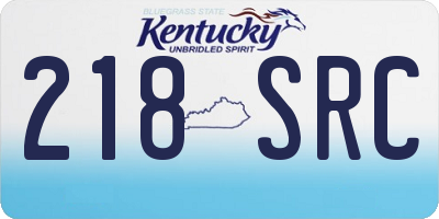 KY license plate 218SRC