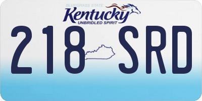 KY license plate 218SRD