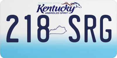 KY license plate 218SRG