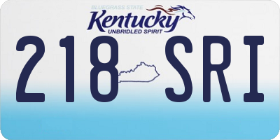 KY license plate 218SRI
