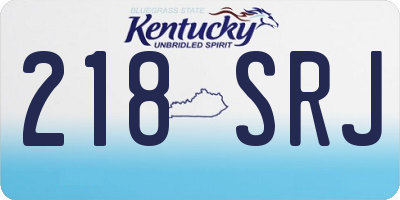 KY license plate 218SRJ