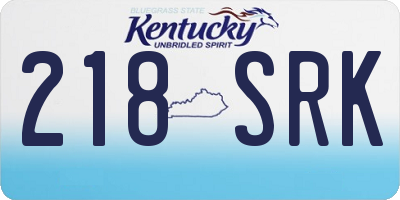 KY license plate 218SRK