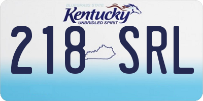 KY license plate 218SRL