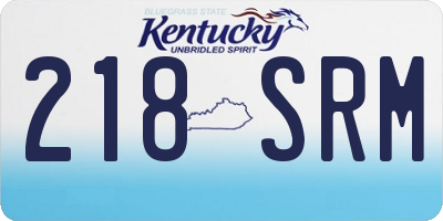 KY license plate 218SRM