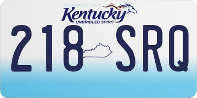 KY license plate 218SRQ
