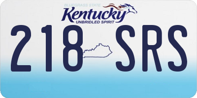 KY license plate 218SRS