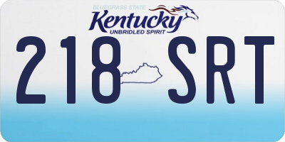KY license plate 218SRT