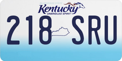 KY license plate 218SRU