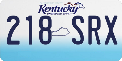 KY license plate 218SRX
