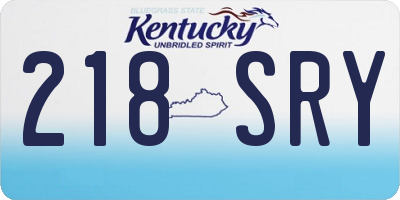KY license plate 218SRY
