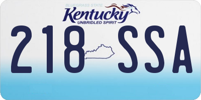 KY license plate 218SSA
