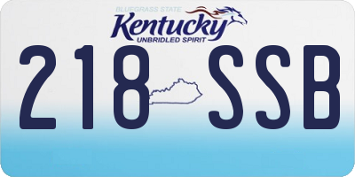 KY license plate 218SSB
