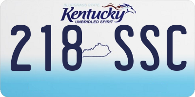 KY license plate 218SSC